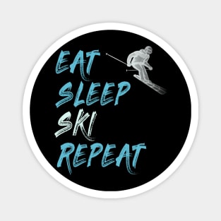 eat sleep ski repeat Magnet